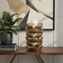 10" Bronze Distressed Botanical Leaf Metal Tabletop Hurricane Candle Holder