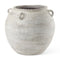 22" Cream Ceramic Amphora Floor Vase