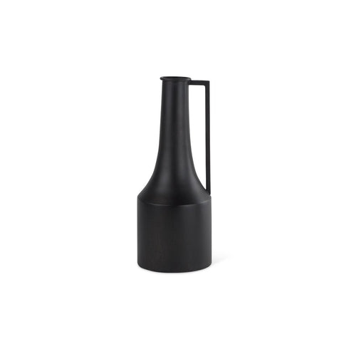 14" Black Metal Jug Vase