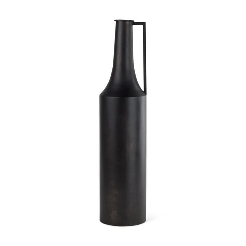 24" Black Metal Jug Vase