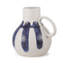 10" White And Blue Abstract Ceramic Amphora Jug Vase