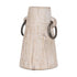 10" Light Brown Solid Wood Cylinder Jug Vase