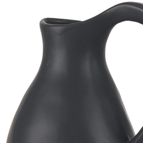 15" Black Ceramic Bud Jug Vase