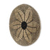 Mekhi 24" X 24" Black And Light Brown Floral Seagrass Circle Hanging Dimensional Sculpture