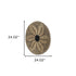 Mekhi 24" X 24" Black And Light Brown Floral Seagrass Circle Hanging Dimensional Sculpture