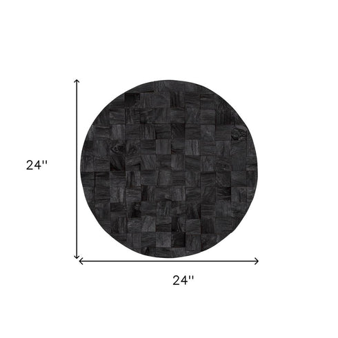 Into the Abyss II 24" X 24" Dark Brown Geometric Wood Circle Hanging Dimensional Sculpture