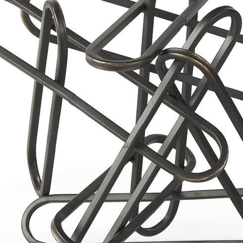 12" Black Metal Abstract Tabletop Sculpture