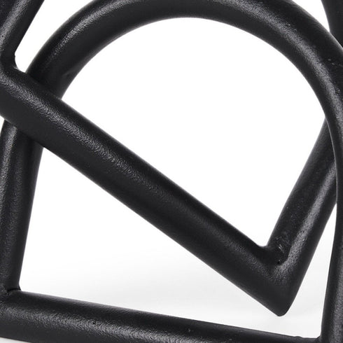 6" Black Iron Modern Abstract Tabletop Sculpture