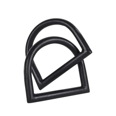 6" Black Iron Modern Abstract Tabletop Sculpture