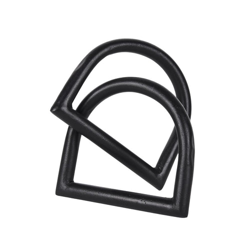 6" Black Iron Modern Abstract Tabletop Sculpture