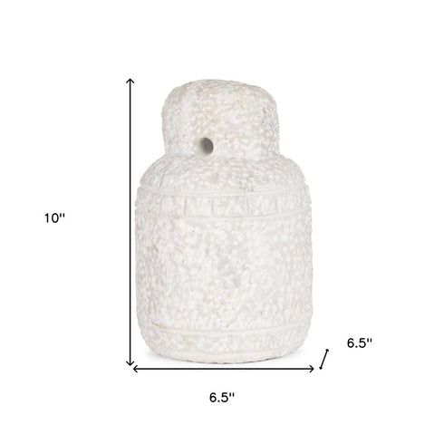 10" White Marble Door Stop