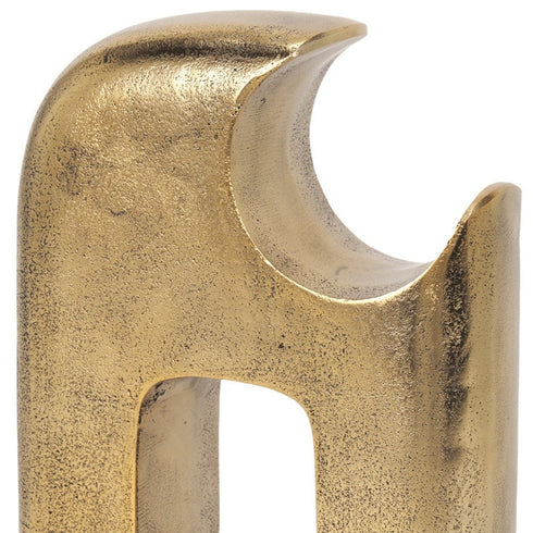 11" Brass Aluminum Tabletop Sculpture