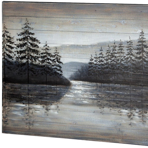 Sunset Narrows Hand Painted Distressed Unframed Wall Art