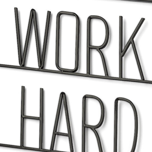 17" X 26" Black Work Hard and Be Nice Metal Wall Decor