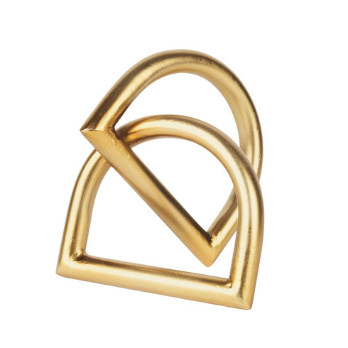 5" Gold Iron Abstract Tabletop Sculpture