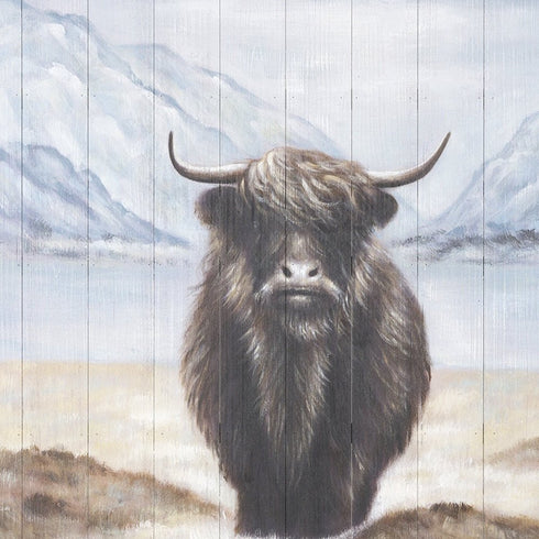 Wild Ox Hand Painted Distressed Unframed Wall Art