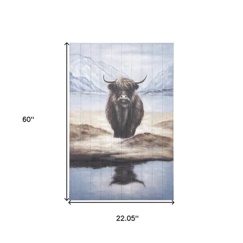 Wild Ox Hand Painted Distressed Unframed Wall Art