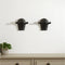 Set of Two Tauro IV Black Bull Metal Hanging Dimensional Sculpture