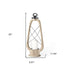 25" Brown Distressed Abstract Solid Wood And Metal Tabletop Lantern Candle Holder