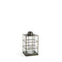 15" Gold Distressed Geometric Metal And Glass Tabletop Lantern Candle Holder