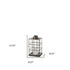 15" Gold Distressed Geometric Metal And Glass Tabletop Lantern Candle Holder