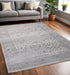5' X 8' Black And Gray Medallion Hand Woven Distressed Area Rug