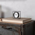 3" Black Distressed Metal Table Clock