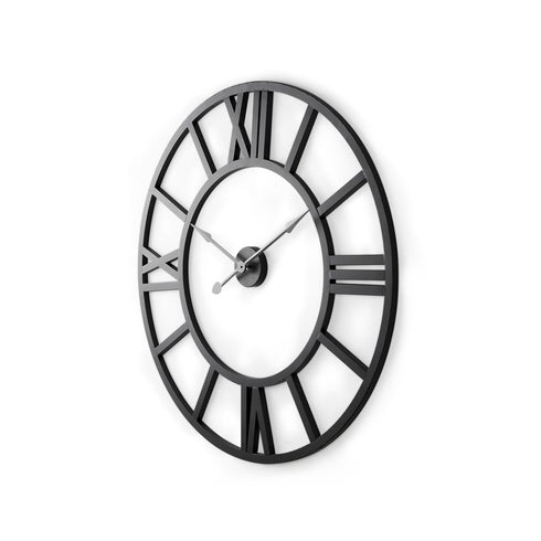 30" Black Iron Analog Round Wall Clock