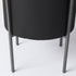 Set of Two Black Metal 20 Ounce Round Pot Planters