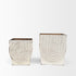 Set of Two White Metal 20 Ounce Rectangular Pot Planters