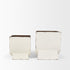 Set of Two White Metal 20 Ounce Rectangular Pot Planters