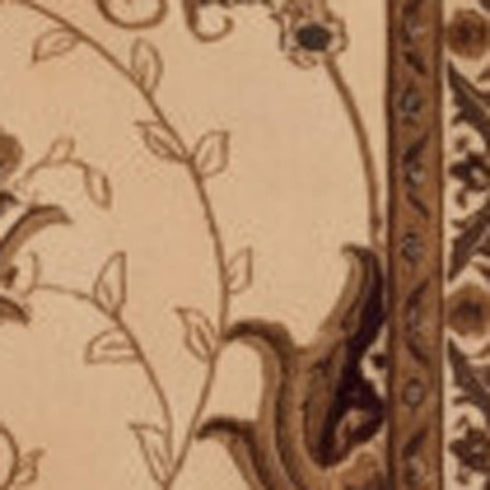 9' Tan And Brown Oriental Runner Rug