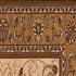 9' Tan And Brown Oriental Runner Rug