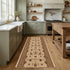 9' Tan And Brown Oriental Runner Rug