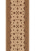 9' Tan And Brown Oriental Runner Rug