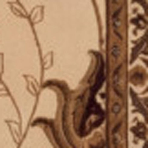 9' Tan And Brown Oriental Runner Rug