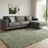 8' X 11' Green And Beige Geometric Berber Washable Area Rug With UV Protection