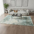 6' X 8' Green White And Gray Abstract Washable Area Rug With UV Protection