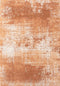 8' X 11' Orange And White Abstract Washable Area Rug With UV Protection