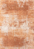 8' X 11' Orange And White Abstract Washable Area Rug With UV Protection