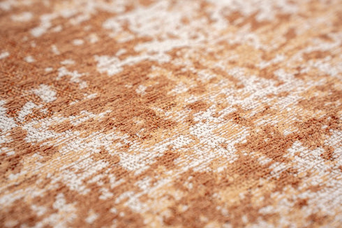 8' X 11' Orange And White Abstract Washable Area Rug With UV Protection