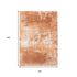 8' X 11' Orange And White Abstract Washable Area Rug With UV Protection