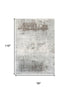 7' X 9' Gray White And Brown Abstract Washable Area Rug With UV Protection