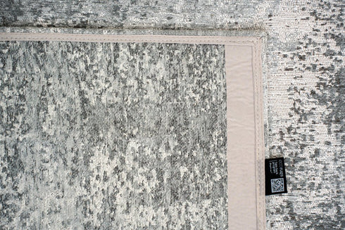7' X 9' Gray White And Brown Abstract Washable Area Rug With UV Protection