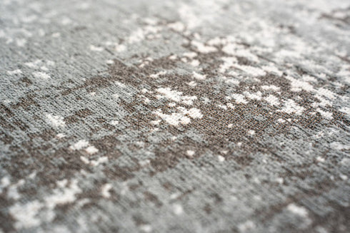 7' X 9' Gray White And Brown Abstract Washable Area Rug With UV Protection
