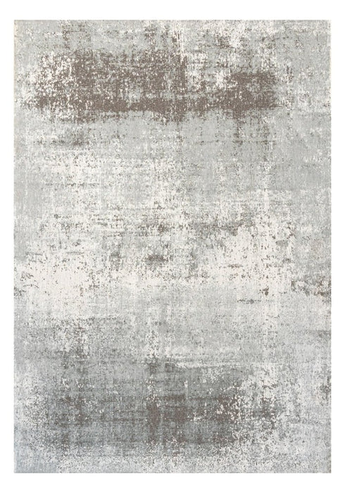 7' X 9' Gray White And Brown Abstract Washable Area Rug With UV Protection