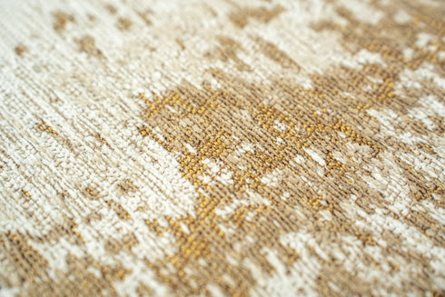 6' X 8' Gold And Beige Abstract Washable Area Rug With UV Protection