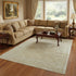 7' X 9' Brown And White Medallion Washable Area Rug With UV Protection