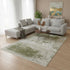8' X 11' Green Beige And White Abstract Washable Area Rug With UV Protection