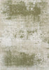 8' X 11' Green Beige And White Abstract Washable Area Rug With UV Protection